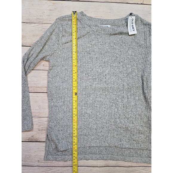 Old Navy Kid Girl Ribbed Knit Soft Spun Knit Gray Long‎ Sleeve Top Size Medium 8 - Picture 5 of 8